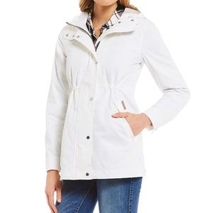 Hunter Womens Original Cotton Smock White Hood Raincoat Jacket Medium EV/0418